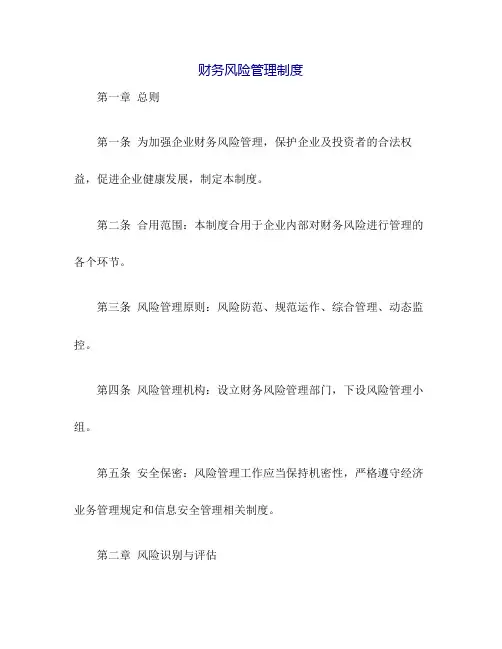 财务风险管理制度