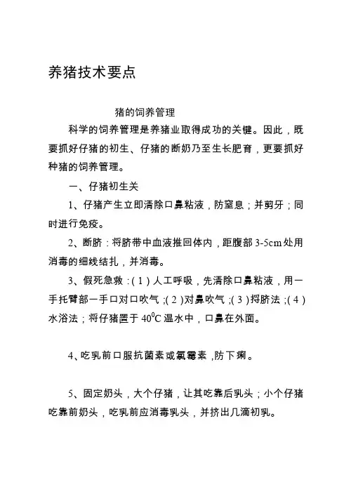 养猪技术要点