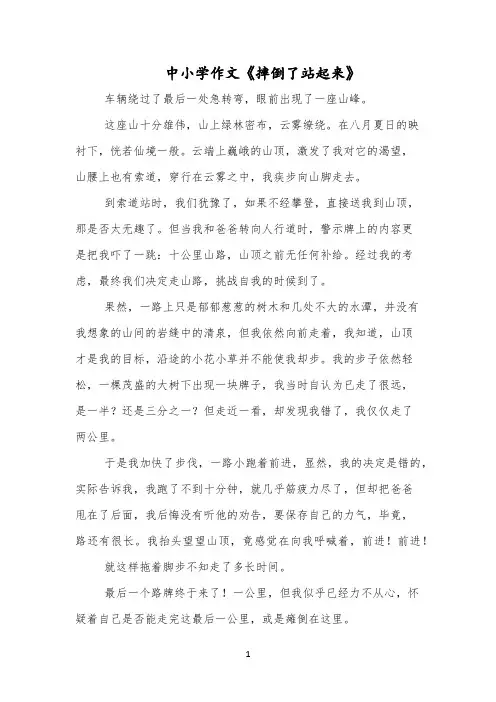 中小学作文《摔倒了站起来》