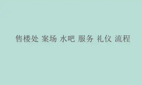 售楼处 案场 水吧 服务 礼仪 流程(分析“服务”文档)共42张PPT