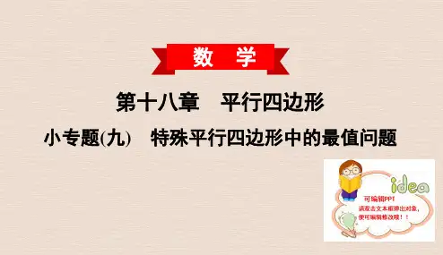 人教版小专题(九) 特殊平行四边形中的最值问题