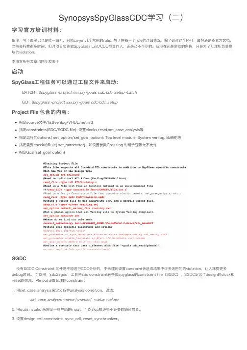 SynopsysSpyGlassCDC学习(二)