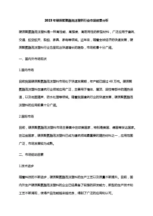 2023年硬质聚氨酯泡沫塑料行业市场前景分析