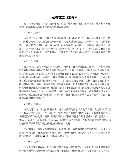 强夯施工日志样本
