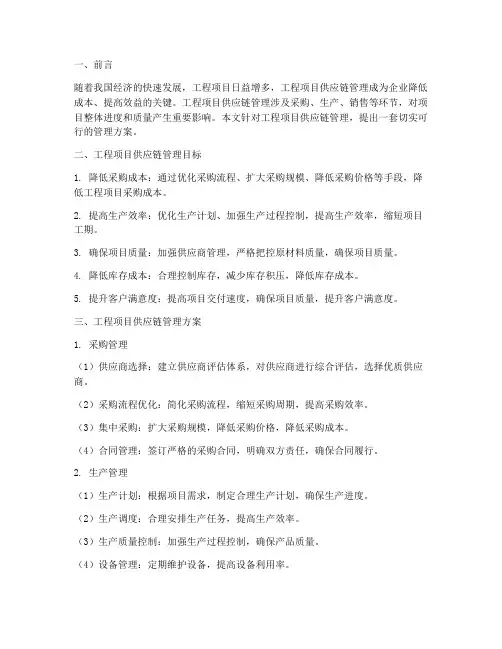 工程项目供应链管理方案