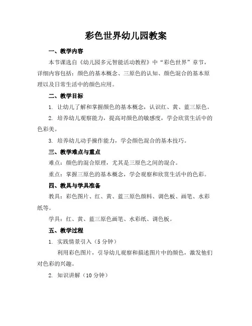 彩色世界幼儿园教案