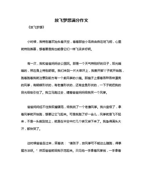 放飞梦想满分作文