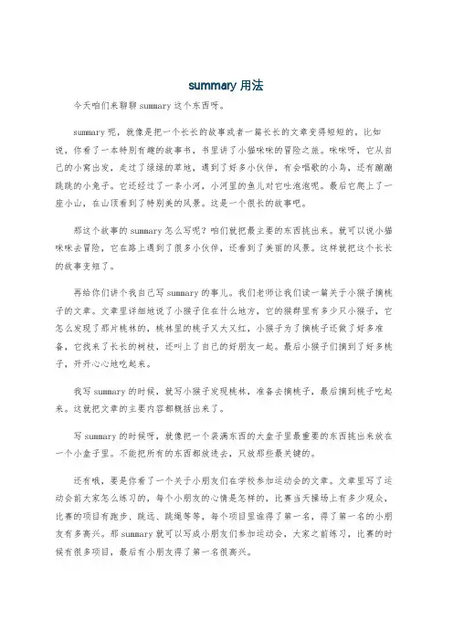 summary 用法