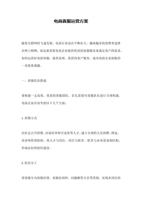 电商客服运营方案