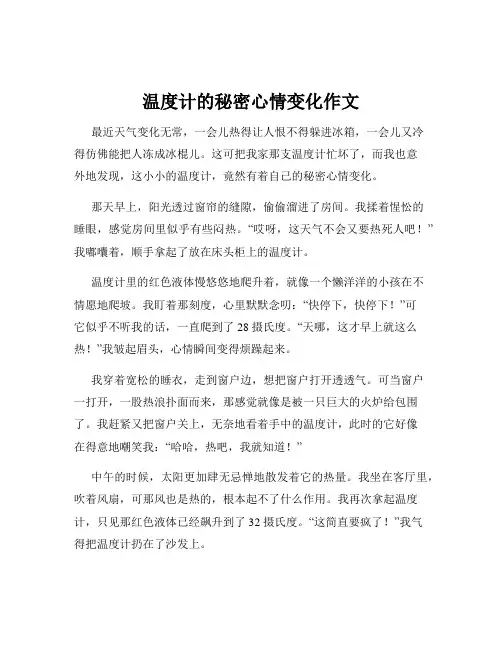 温度计的秘密心情变化作文