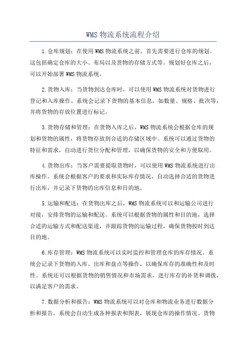WMS物流系统流程介绍