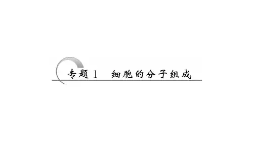 高考生物总复习：细胞的分子组成