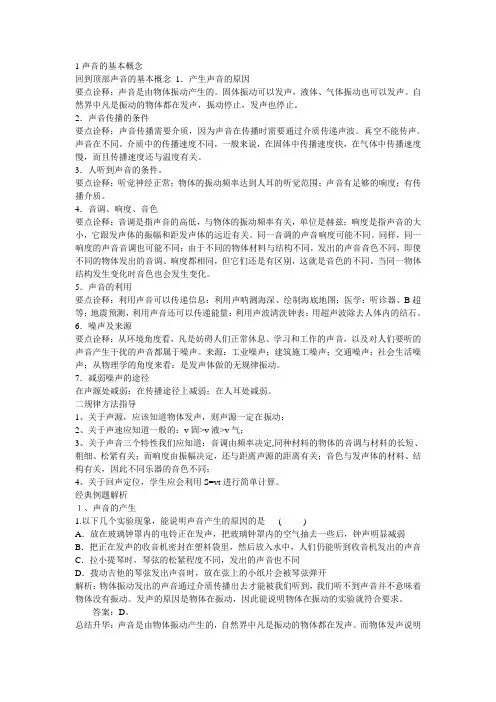 1声音的基本概念