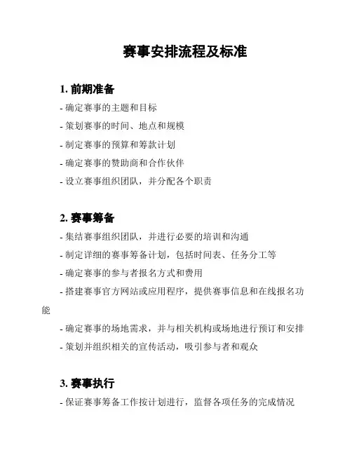 赛事安排流程及标准