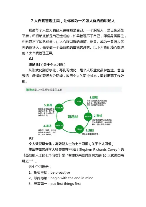 7大自我管理工具，让你成为一名强大优秀的职场人