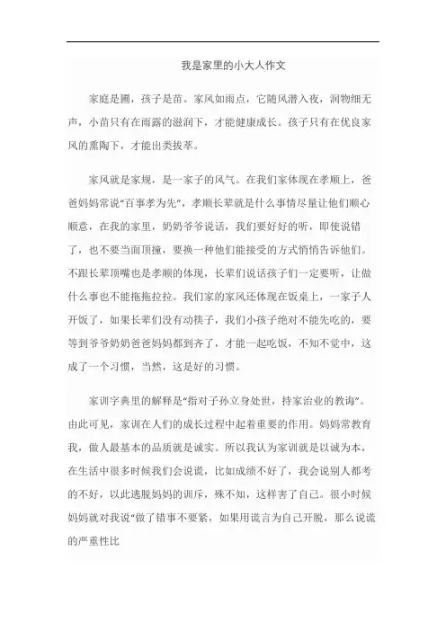 我是家里的小大人作文