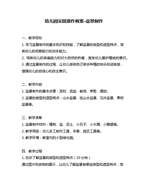 幼儿园实践操作教案-盆景制作
