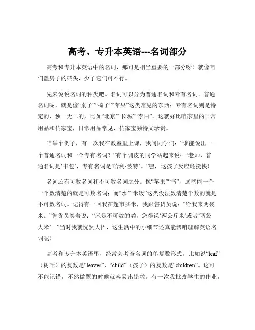 高考、专升本英语---名词部分