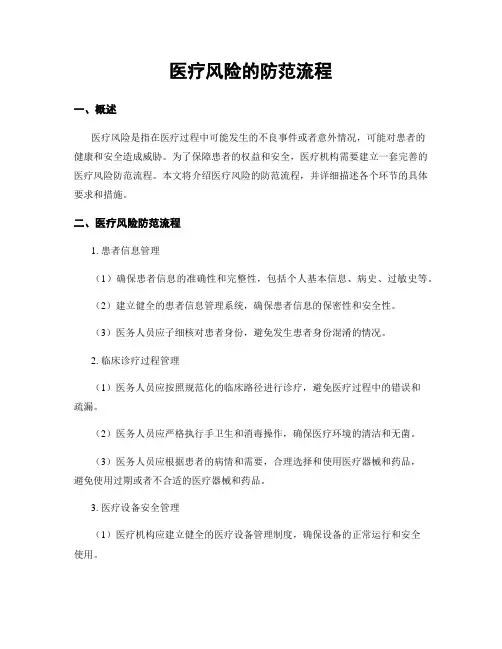 医疗风险的防范流程