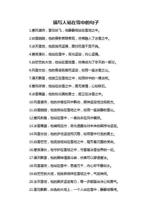 描写人站在雪中的句子-概述说明以及解释