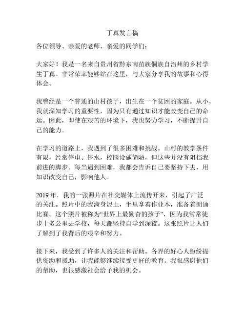 丁真发言稿