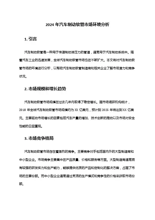 2024年汽车制动软管市场环境分析