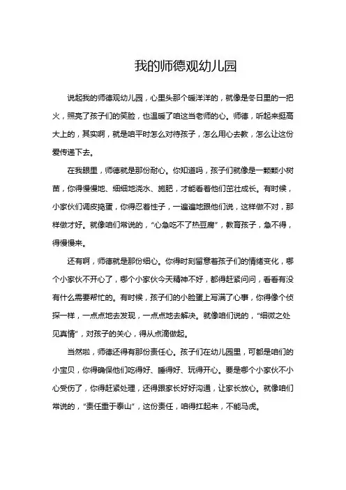 我的师德观幼儿园