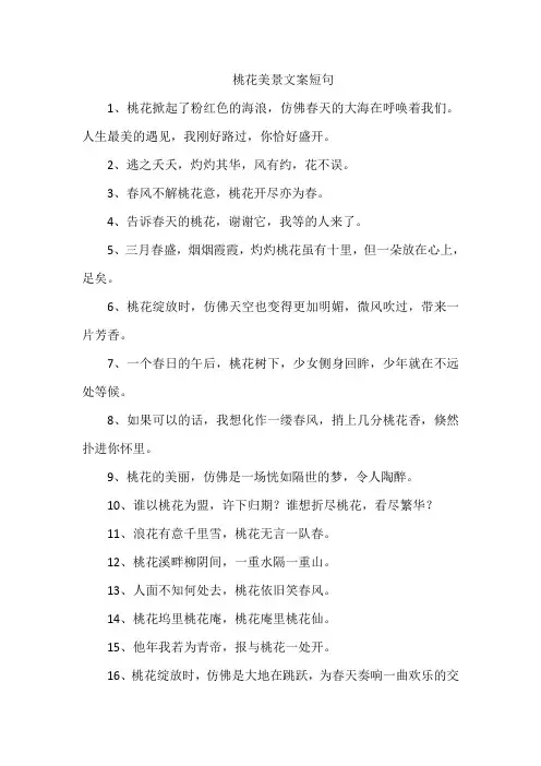 桃花美景文案短句