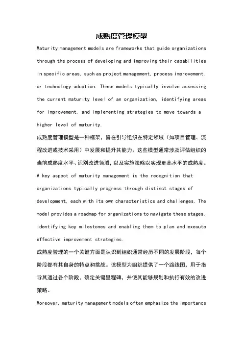 成熟度管理模型