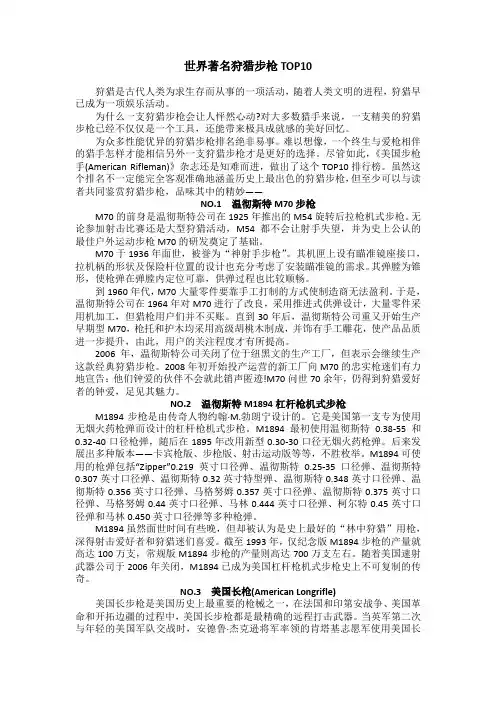 世界著名狩猎步枪TOP10