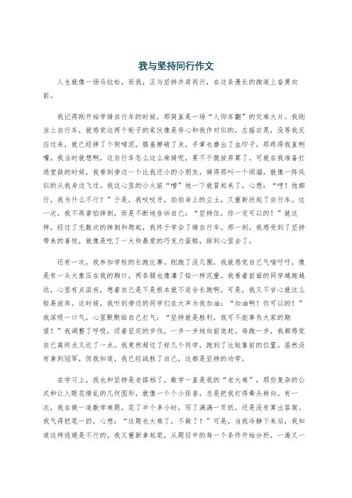 我与坚持同行作文