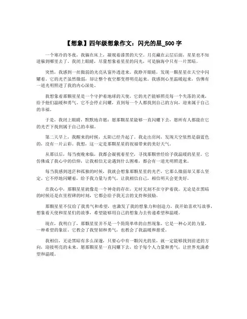 【想象】四年级想象作文：闪光的星_500字