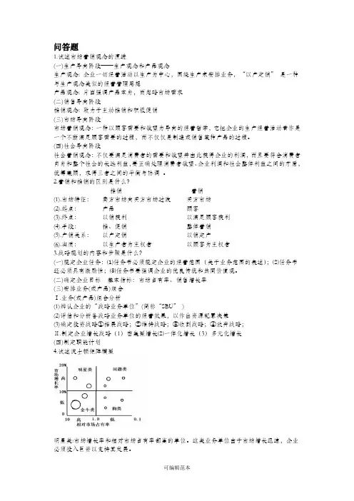 市场营销问答题