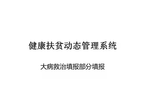 健康扶贫动态系统填报 大病集中救治填报部分
