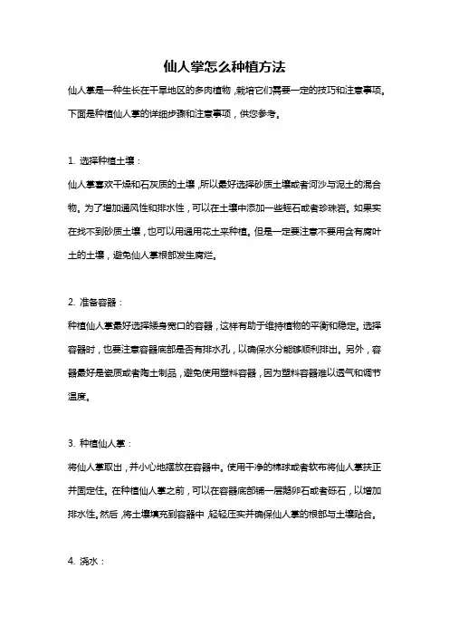 仙人掌怎么种植方法
