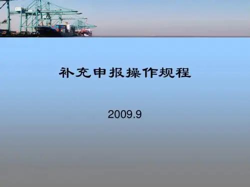 补充申报操作规程培训演示