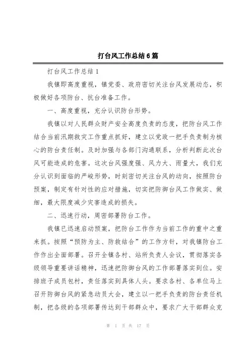 打台风工作总结6篇
