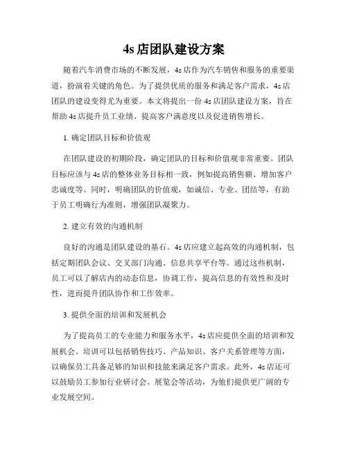4s店团队建设方案