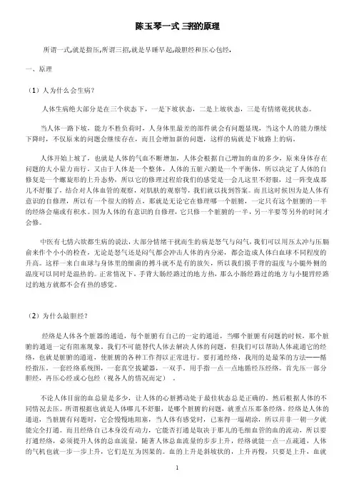陈玉琴一式三招的原理