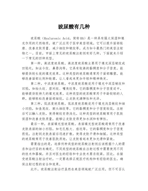 玻尿酸有几种