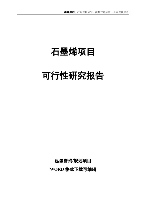 石墨烯项目可行性研究报告