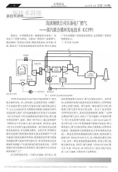 浅谈钢铁公司自备电厂燃气_蒸汽联合循环发电技术_CCPP_