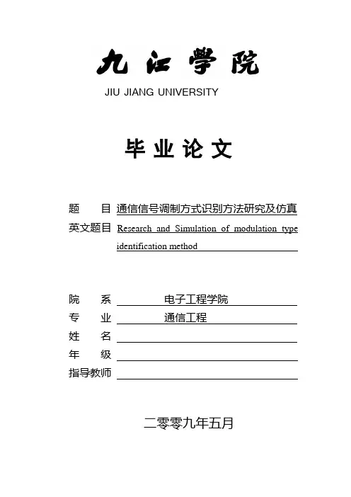 通信信号自动识别及仿真