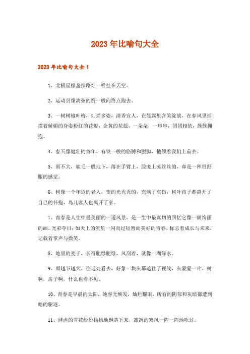 2023年比喻句大全_1