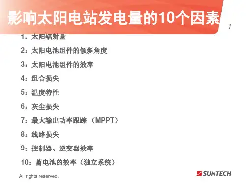 影响光伏电站发电量的10个因素