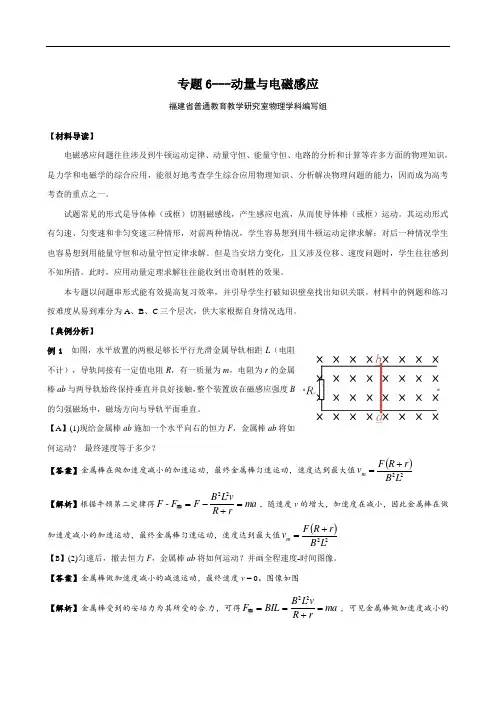 【关键问题】专题6---动量与电磁感应