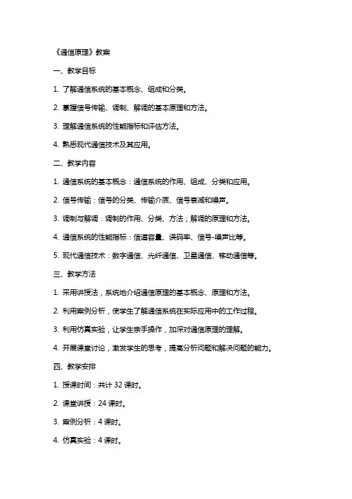《通信原理》 教案