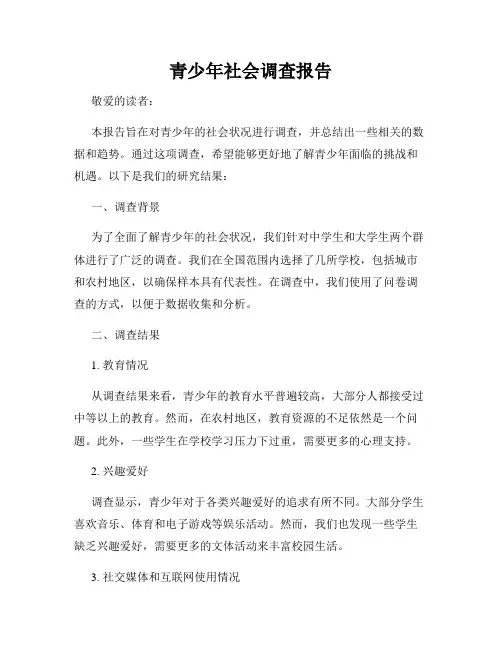 青少年社会调查报告