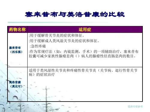 塞来昔布与美洛昔康的比较