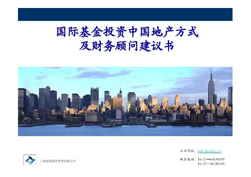 国际基金投资中国地产方式及财务顾问建议书